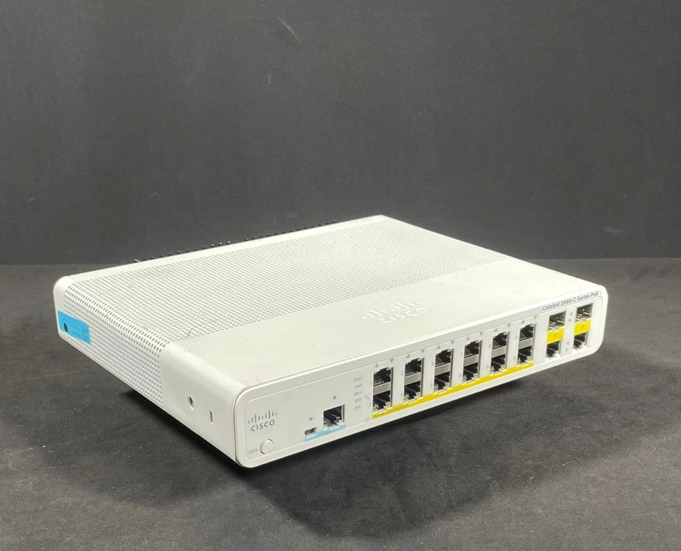 Cisco WS-C2960C-12PC-L 12 Port PoE Compact Switch - Same Day Shipping - Image 2 of 4