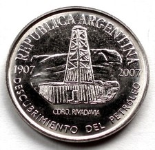 ARGENTINA 2 PESOS 2007 UNC KM#145.1 100th Anniversary First Oil Well. B11