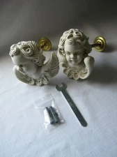 UNIQUE Vintage Pier One 2 Grecian Cherubs Curtain Tie Backs Screw Into Wall 