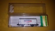 MINITRIX N 13603 2achs. Spitzdach-Güterwagen "Cinzano"- F - FS - Ep.IV - TOP+OVP