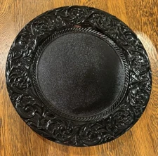 10 Elegant Black Plastic Dinner Plates Chargers 13”  Party Wedding Decorative