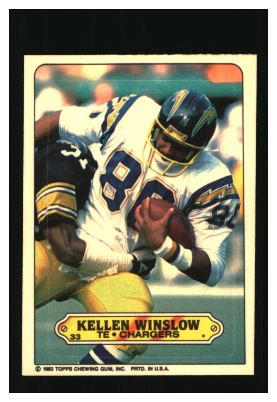 1983 Topps Sticker #33 Kellen Winslow San Diego Chargers