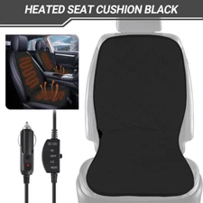Black/Beige Universal 12V Car Heated Seat Cushion Seat Heated Cover Warmer Pad