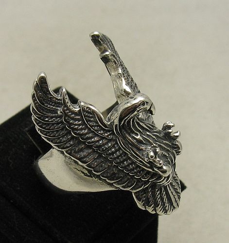 Oryginalny Sterling Silver Ring Eagle punktowy solidny 925 ręcznie robiony Prawdziwa popularność