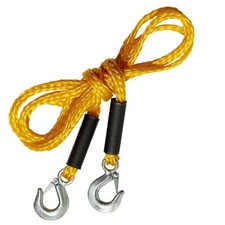 14' x 5/8" 6000 lbs Orange Poly Tow Rope Strap W/ Steeld Forged Hooks Progrip