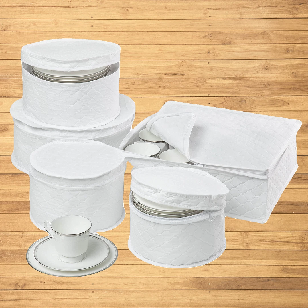 Honey-Can-Do SFT-01630 Dinnerware Storage Set, 5-Piece,White