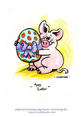 LIMITED EDITION PIGGIN PRINT - FROHE OSTERN - SIGNIERT