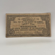 Philippines 25 Centavos 1942 Province of Bohol Pick FINE - VF