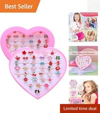 Charming 36pc Jewel Ring Set for Little Girls - Perfect Gift for Ages 4-12