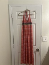 Spaghetti Strap Multi-Color Geometric Maxi-Style Beach Dress For Women Size M
