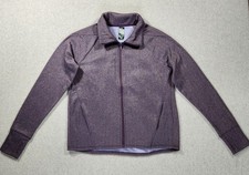 Champion C9 Full Zip Jacket Herringbone Thumbholes Fleece Women's Sz S Purple
