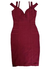 Double Strap Burgundy Bodycon Dress Size Small/Medium New