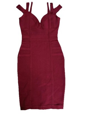 Double Strap Burgundy Bodycon Dress Size Small/Medium New