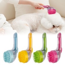 Pet Bath Brush Long Handle With Shampoo Dispenser Gentle Massage OY
