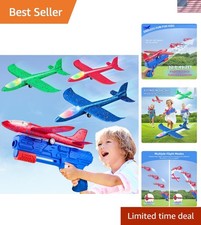 Durable 3 Pack Airplane Launcher Set with 2 Flight Modes for Children Age 3-12