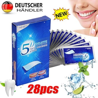 5D Zahnaufhellungs Strips, 14 Paar Teeth Whitening Strips Entfernen Zahnflecken