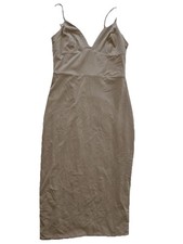 KOOKAI Frappe Soft Knit Deep V Plunge Neck Bodycon Dress Size 8AU