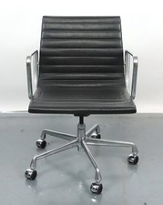 Eames Black Leather Herman Miller Aluminum Group Chair