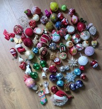 Large Collection of  Christmas Baubles - Tree Decoration Bundle Vintage