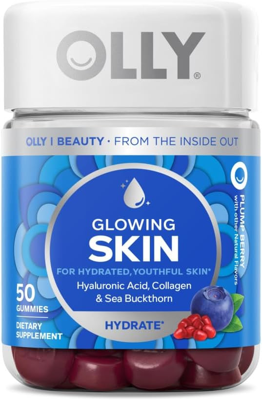 OLLY Glowing Skin Collagen Gummy, Hydrated, Youthful 50 Count (Pack of 1)