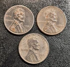 1943 P Lincoln Steel Wheat Cent Penny Set Of 3 #3