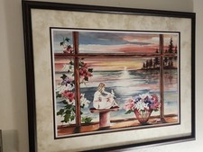 Neenah Wisconsin Artist Karen (Kay Sue)  Woodsmith WI Lakescape Watercolor