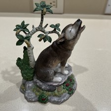 Lenox Woodland Sentry Gray Wolf Rare Collectible Wolf Figurine 1996