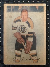 1953-54 Parkhurst Bill Quackenbush #100 Boston Bruins - VG (see pics)