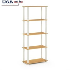 5-Tier Storage Shelf Display Rack Easy Assembly Durable Wood Plastic Tubes New