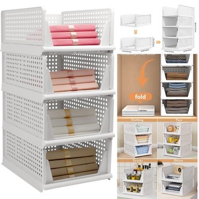 4er Schubladenbox Kleiderschrank Schubladen Organizer Aufbewahrungskorb Regel
