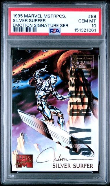 Silver Surfer #89 Marvel 1995 Masterpieces trading card — raw and PSA graded price guide