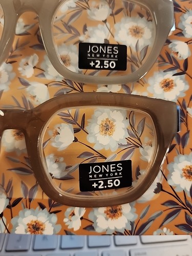 Jones New York 3 Pack Designer Reading Glasses BLACK, GREY , BROWN THICK READERS - Picture 7 of 8
