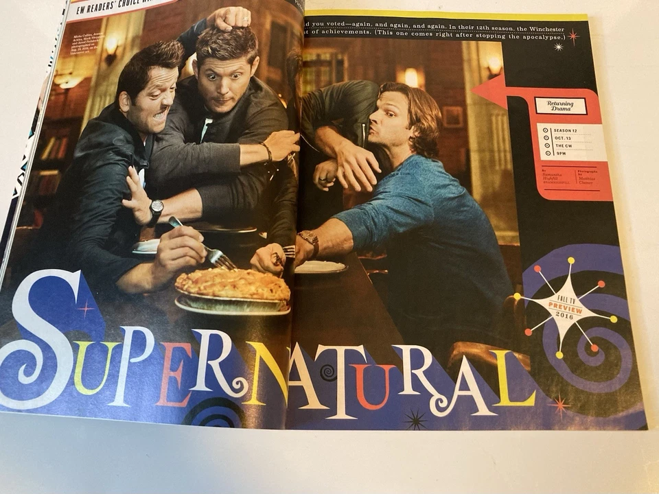 2 Entertainment Weekly -Fall TV Preview 2016 Supernatural Cover & 2017 Halloween - Image 4 of 4