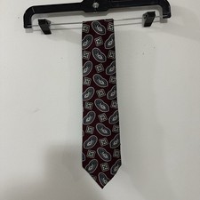 Christian Dior Monsieur Men’s Paisley Tie Made In USA Maroon