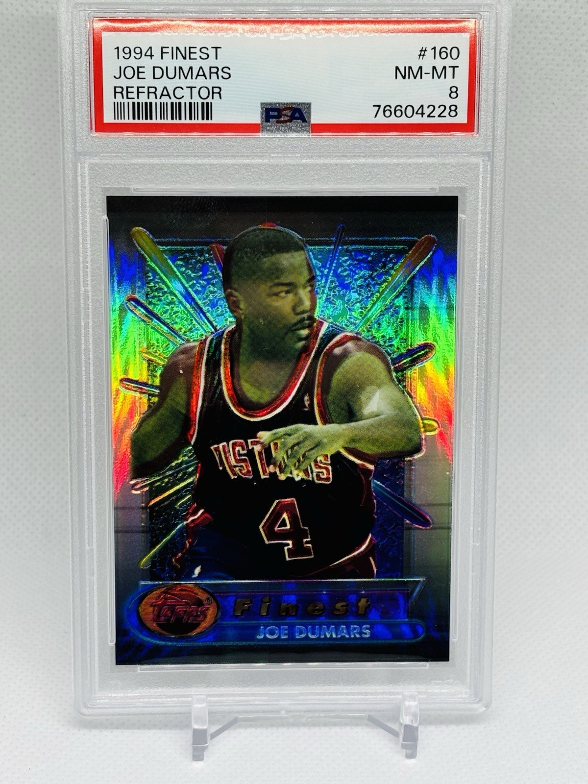 1994-95 Topps Finest - Joe Dumars #160 Refractor PSA 8 NM-MT Detroit Pistons SP