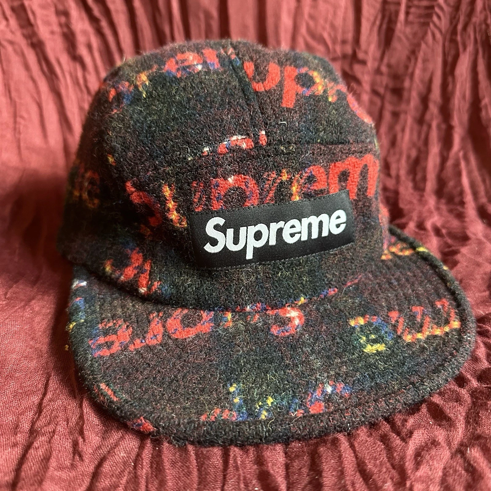 Casquette de camp Supreme Harris en tweed « noire »