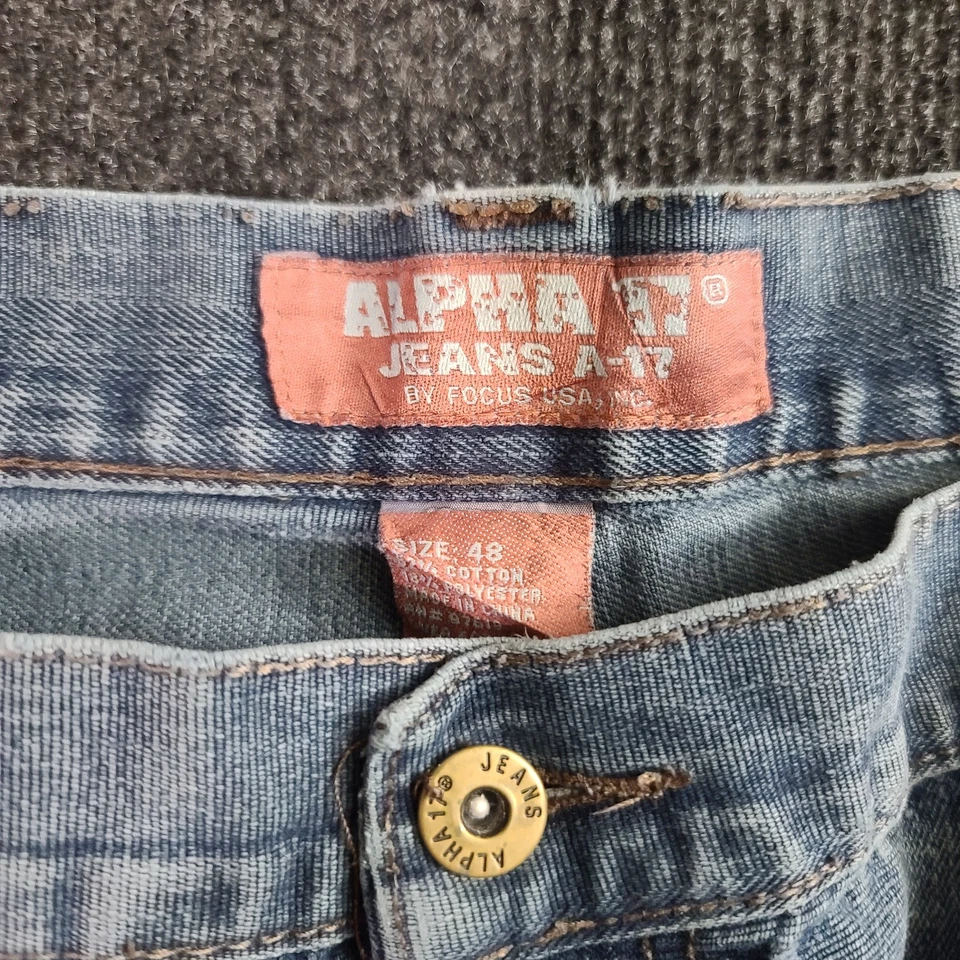 Pantalones Cortos de Vaqueros Alpha Jeans A-17 Para Hombre Talla 48 Lavado Ligero Largos Informales Foto 2 de 4