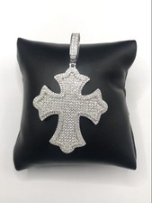 925 Sterling Silver 4.40CT MOISSANITE Cross men  s Pendant