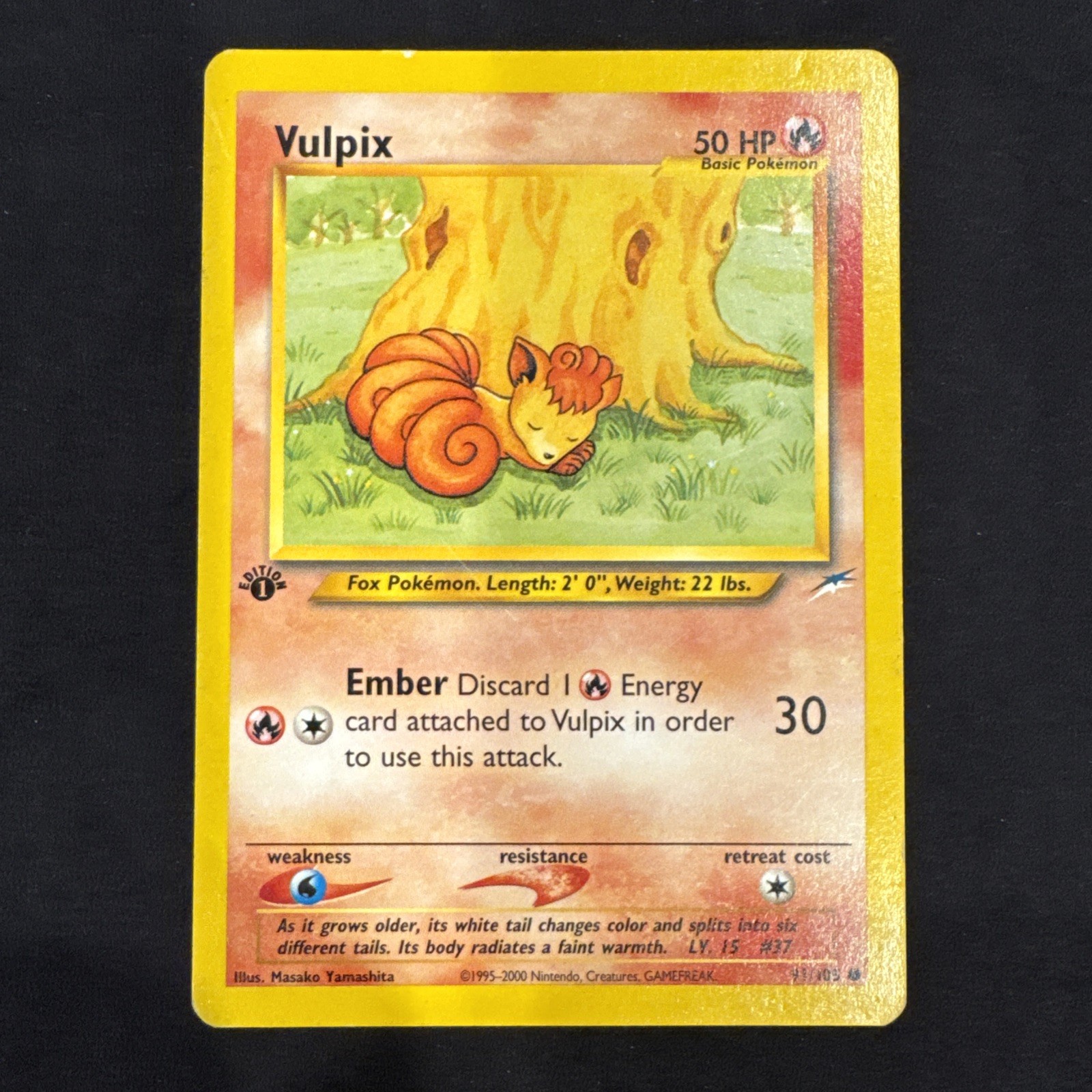 Pokemon Vulpix 91/105 Neo Destiny 1st Edition