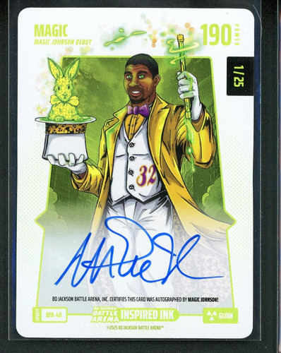 2025 Bo Jackson Battle Arena Magic Johnson Inspired Ink Glow Autograph - 1/25