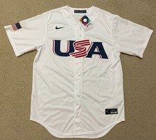 Nike MOOKIE BETTS World Baseball Classic Jersey Mens M White WBC Authentic NWT