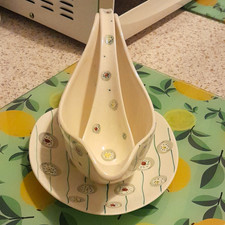 MIDWINTER POTTERIES FESTIVAL SAUCE BOAT,SAUCER & LADEL SET EXCELLENT CONDITION