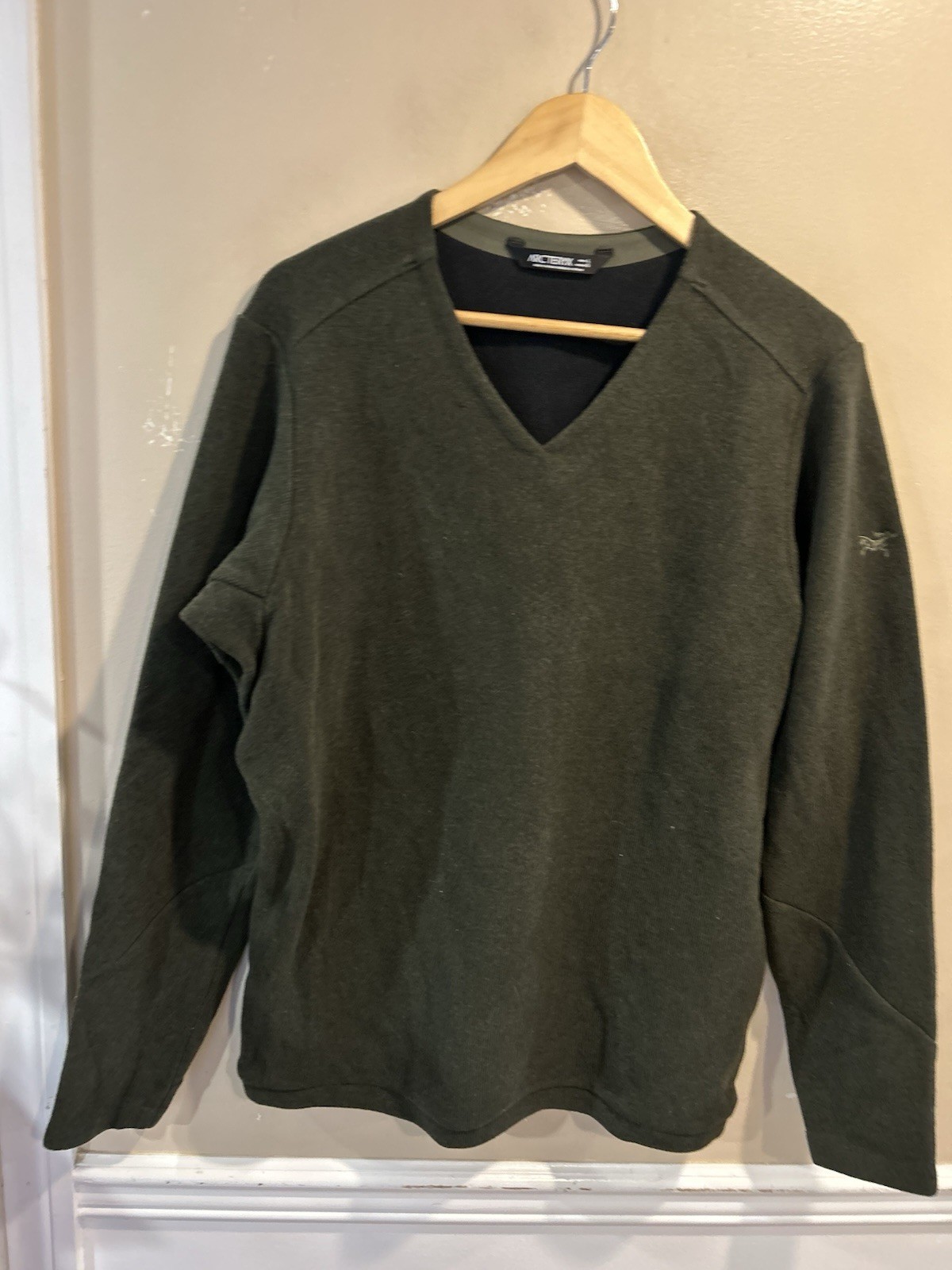 ARC'TERYX Acteryx Maglione Pullover Camicia Verde Abbigliamento Uomo Large