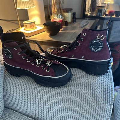  NEW Women's CONVERSE Run Star Hike Platform Ox Bordeaux Gold Regal 573065C