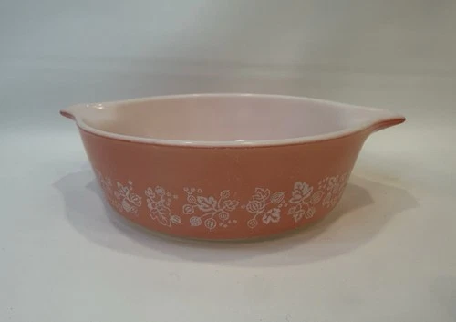 Vintage Pyrex Pink Gooseberry #471- 1 Pt Round Casserole Dish, No Lid VGC