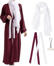 5 Pcs Muslim Abaya Dress for Women with Hijab Modest Islamic Dubai Style