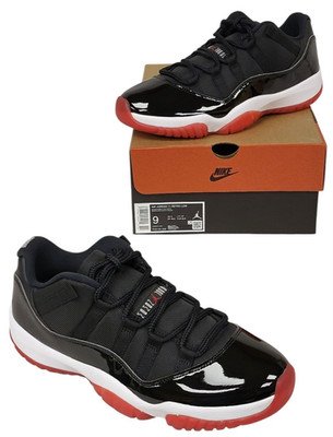 NEW Nike Air Jordan 11 Retro 2025 Low Bred Red & Black Mens 9 Sneaker FV5104-006