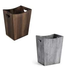ETELI Wood Waste Basket Small Trash Can for Office
