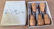 5pc WOOD CARVING CHISEL TOOL SET Wood Palm Handles  in Box - mini Hand tools