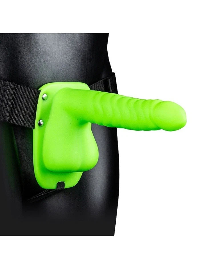 OUCH! SHOTS AMERICA Brilla en la Oscuridad Correa Hueca con Bolas Acanaladas 8”/21 cm Foto 3 de 4